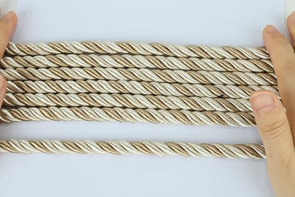 10 Yards / 1cm Twisted Rope Cord Trim Nylon Rope Thread String for DIY,Home Decor,Sofa Furniture Decoration-Mix Beige - style: mix beige