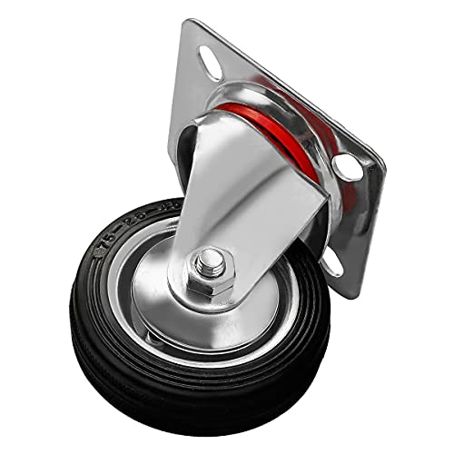12 Pack 3" Swivel Caster Wheels Rubber Base with Top Plate & Bearing Heavy Duty (12 Pack - no Brake) - size: 3 inches - 12 pack - No Brake