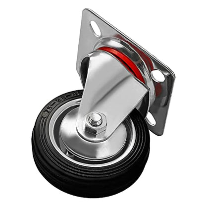 12 Pack 3" Swivel Caster Wheels Rubber Base with Top Plate & Bearing Heavy Duty (12 Pack - no Brake) - size: 3 inches - 12 pack - No Brake