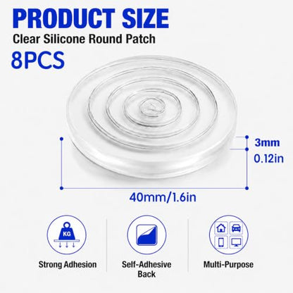 ZOMPAGO Clear Silicone Furniture Pads Cabinet Bumpers Wall Protection 8PCS - size: 8 PCS