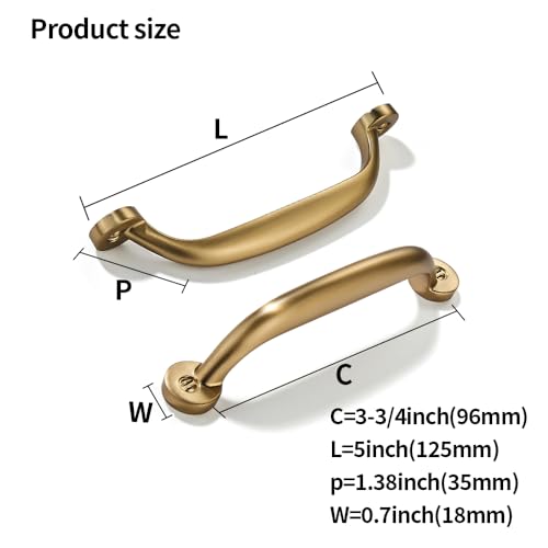 10 Pack 3-3/4 inch Hole Center Champagne Bronze Cabinet Pulls - Heavy Duty Solid Drawer Honey Bronze Hardware Handles Kitchen Vanity Bathroom Handles - color: Champagne Bronze, size: 3-3/4"(96mm) Hole Center