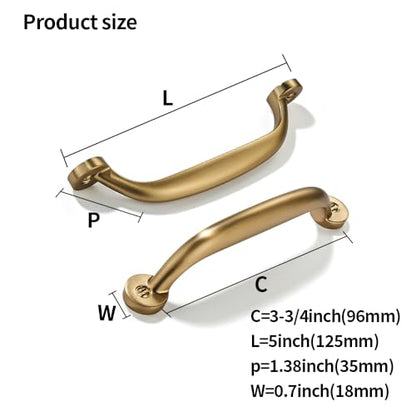 10 Pack 3-3/4 inch Hole Center Champagne Bronze Cabinet Pulls - Heavy Duty Solid Drawer Honey Bronze Hardware Handles Kitchen Vanity Bathroom Handles - color: Champagne Bronze, size: 3-3/4"(96mm) Hole Center