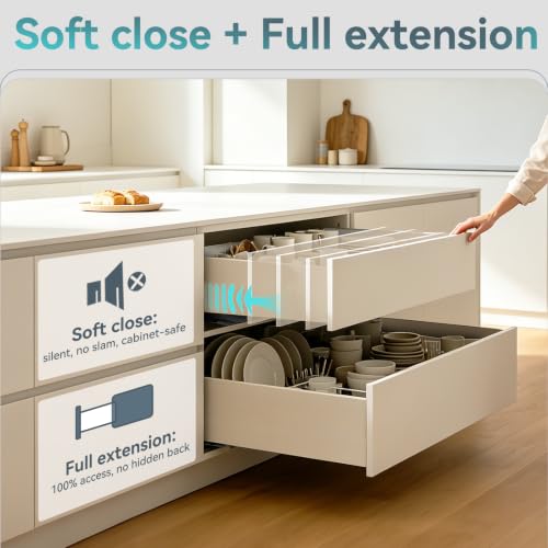 12 Inch Bottom Mount Soft Close Drawer Slides, 88 lbs Capacity - size: 12 Inch