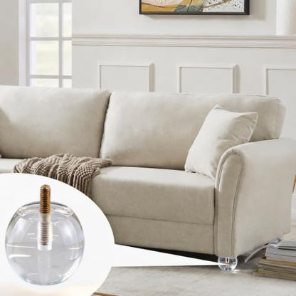 Round Acrylic Furniture Legs, 2.05 Inch Height, 4Pcs - size: H 2.05 Inch