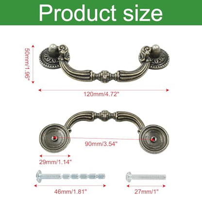 8 Pack 3.5" Hole Center Bail Pull Antique Bronze Drawer Handle - color: Antique Bronze(8 PCS), size: 3.5 Inch