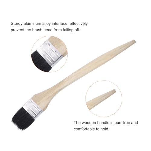 uxcell 3pcs Bent Radiator Paint Brush 2" Width Curved Wall Paint Soft Bristle Brushes with Long Wood Handle for Painting DIY Wall Treatment - size: 2"