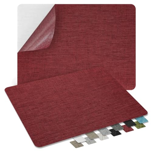 2Pcs Self-Adhesive Linen Fabric Patches, Quick Repair for Sofas, Tents, Car Seats/8" x 13", Burgundy - color: Burgundy