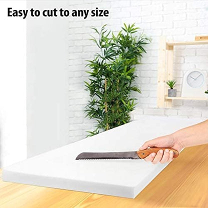 AK Trading CO. Professional 3" Thick, 18" Wide X 72" Long Regular Density Upholstery Foam, White - size: 3" H x 18" W x 72" L