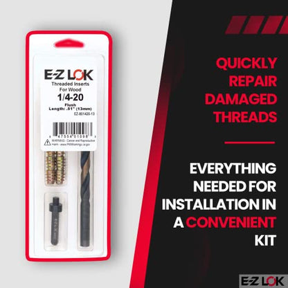 E-Z LOK Thread Repair Kit, 0.25-20 - size: 1/4-20 x 13mm, style: Flush