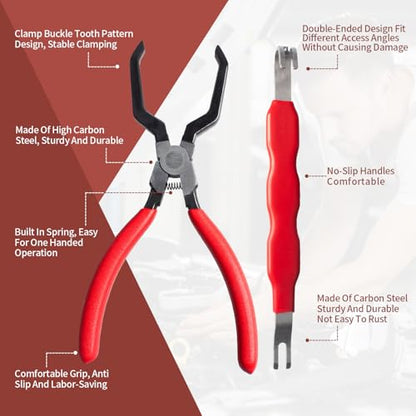 2 Pieces Electrical Disconnect Pliers for Cars, Automotive Electrical Plug Connector Disconnect Tool and Connector Separator and Hose Clamp Pliers - style: Electrical Disconnect Pliers Set 6