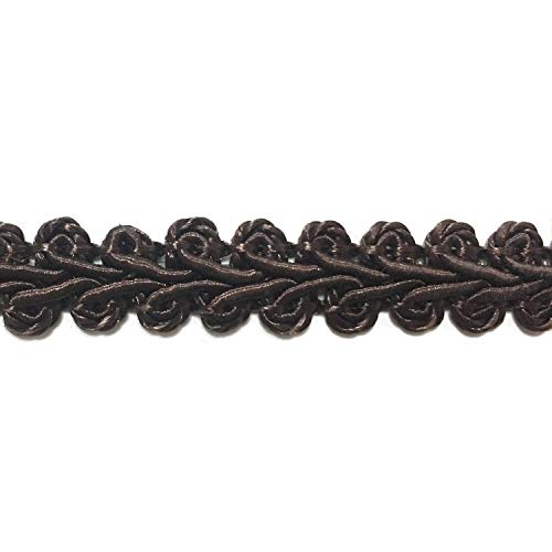 BEL AVENIR Braid Trim Dark Coffee 1/2 inch 13.6 Yards French Gimp Trim - color: Dark Coffee