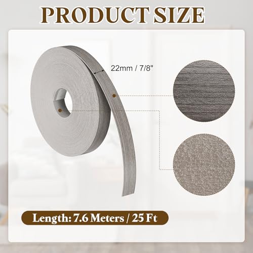 uxcell 7/8 Inchx25ft Wood Veneer Edge Banding Pre-Glued Flexible - size: 7/8 Inch x 25ft