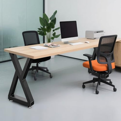28 Inch Metal Desk/Dining Table Legs, Heavy-Duty Industrial Style Kitchen Table Legs with Adjustable Feet Pads (H28 x W17.7,Black) - size: 28 '' Z Shape