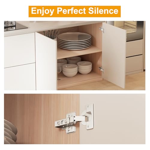2-Pack Soft Close 40mm Cup Cabinet Hinges for Thick Door(18-28mm) - size: Half Overlay