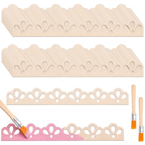 26PCS Scalloped Wood Trim for Cabinet & Furniture, Decorative Wooden Trim