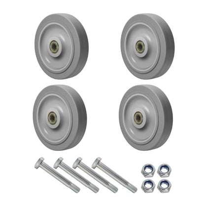 5'' Caster Wheels, Non-Marking Rubber Wheels for Cart Furniture, Set of 4 Industrial Wheel with 1400lbs Capacity (4 Wheel) - style: 5 inch Wheel