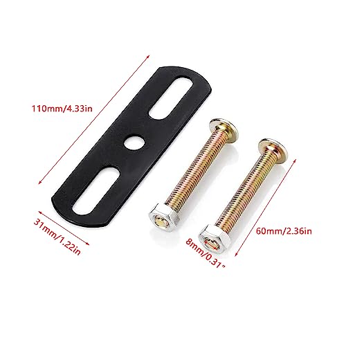 4 Set Bed Support Legs Mending Plate with Mounting Screws Bolts Hardware Flat Plate Straight Bracket Brace for Adjustable Height Bed Support Legs Bed Frame Center Support Legs Slats Reinforce