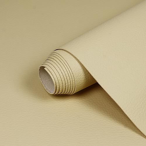 Marine Vinyl Fabric Waterproof Soft Leather Material 55"×288" Beige - color: Beige, size: 55"W x 288"L