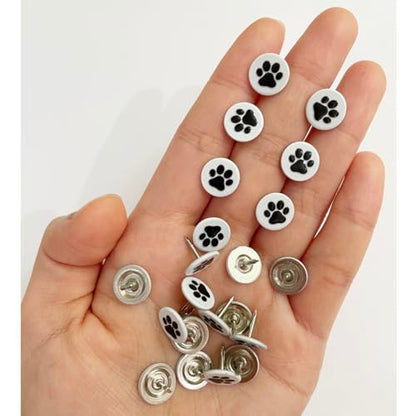 100PCS Flat Upholstery Tacks with Paw Pattern D11mm White - color: 11mm White