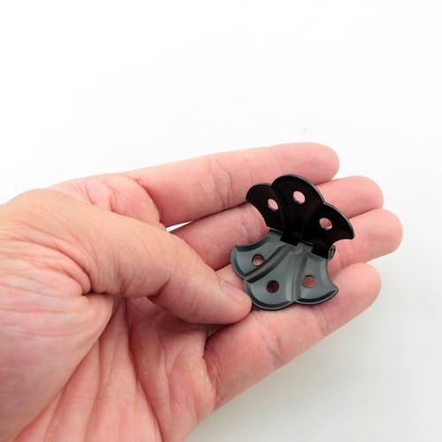 ZCZQC 4PCS Metal Butterfly Hinge Garden Door Hinge Heavy Duty Hedge Fence Hinge for Cabinet Box Construction Repair Black