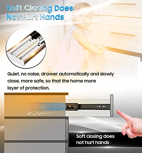 YENUO Soft Close Drawer Slides Full Extension Ball Bearing 12–24 Inch 100LB - color: Black-Soft Close, size: 14 Inch