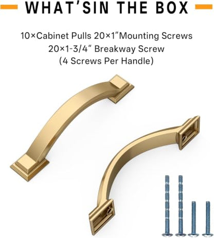 10 Pack 3 Inch(76mm) Champagne Bronze Cabinet Pulls, Champagne Gold Cabinet Handles Kitchen Arch Cabinet Hardware for Bathroom Drawer - color: Champagne Bronze, size: 3 inch（76mm）, style: 10 Pack