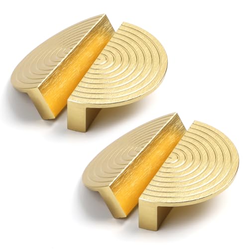 BaiNong 4 Pack Gold Drawer Pulls 3" Cabinet Handles Traditional Retro - color: 4 Pack 3" Semicircle