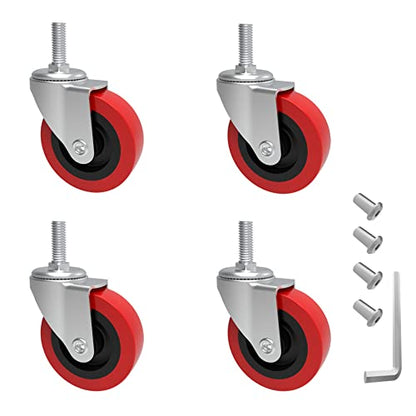 MySit 4 Pack Creeper Wheels 2.5 Inch Heavy Duty Swivel Caster Wheel - style: M10x25