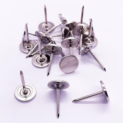 Maozaa Flat Head Upholstery Tacks, 100pcs 7/16" Silver Thumb Tacks - color: Silver - Flat Head