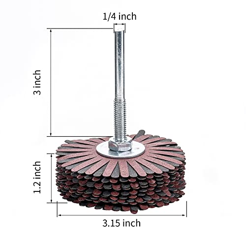 Abrasive Flap Wheel 80 Grit & 120 Grit 1/4 Inch Shank for Woodworking Root Carving Furniture Polishing,Mop Sander Sanding,Sanding Mops Woodworking Removing of Paint,Rust and Corrosion - style: 80#+120#