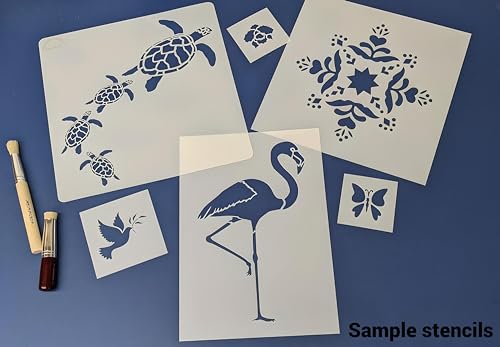 Diamond Leaf Border Stencil - 15" x 1.5" DIY Art & Craft Reusable Sturdy Flexible Painting Template 10 mil Plastic Mylar Wall Floor Tile Craft Stencils - The Artful Stencil