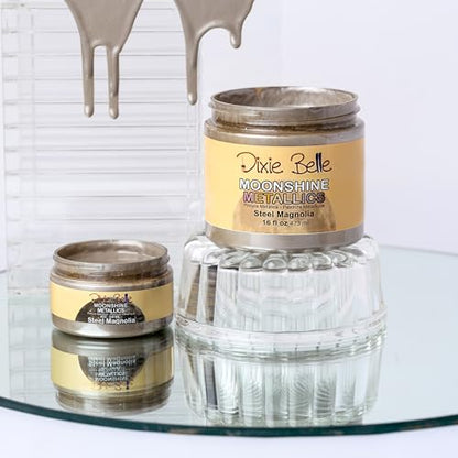 Dixie Belle Paint Company Moonshine Metallics - Steel Magnolia (16oz) - color: Steel Magnolia, style: 16 Fl Oz (Pack of 1)