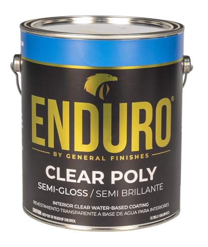 General Finishes Enduro Water Based Clear Poly, 1 Gallon, Semi-Gloss - color: Semi-Gloss, size: 1 Gallon