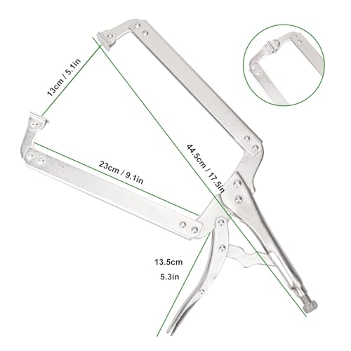 4 Pack 18 Inch C-Clamp Locking Pliers with Swivel Pads, Heavy Duty, Adjustable Vise Grip C Clamps for Woodworking and Home Improvement - size: 4 Pack 18 Inch