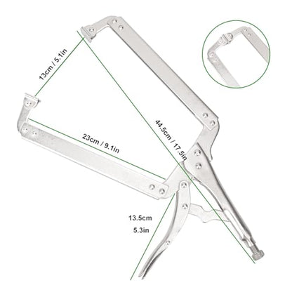 4 Pack 18 Inch C-Clamp Locking Pliers with Swivel Pads, Heavy Duty, Adjustable Vise Grip C Clamps for Woodworking and Home Improvement - size: 4 Pack 18 Inch