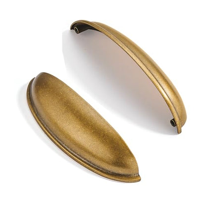 10 Pack 5" Drawer Pulls Antique Brass Cabinet Cup Pulls Kitchen Hardware Cabinet Handles Drawer Handles Knobs 5 inch Hole Center - color: Antique Brass, size: 5"(128mm) Hole Center