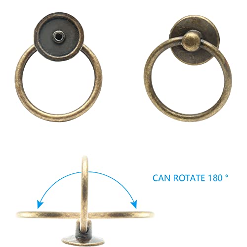 5Pcs 1" x 2" Bronze Ring Drawer Pulls - color: Bronze