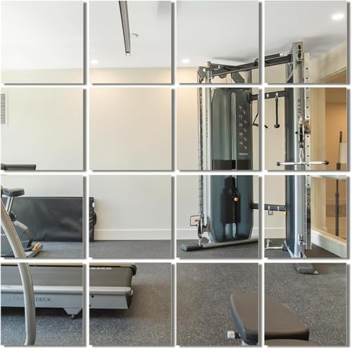 Delma Frameless Mirror Tiles 12"x10"x16 Pcs Wall Mounted - size: 12''x10''-16PCS