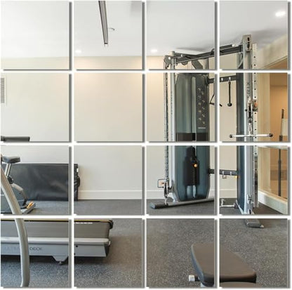 Delma Frameless Mirror Tiles 12"x10"x16 Pcs Wall Mounted - size: 12''x10''-16PCS