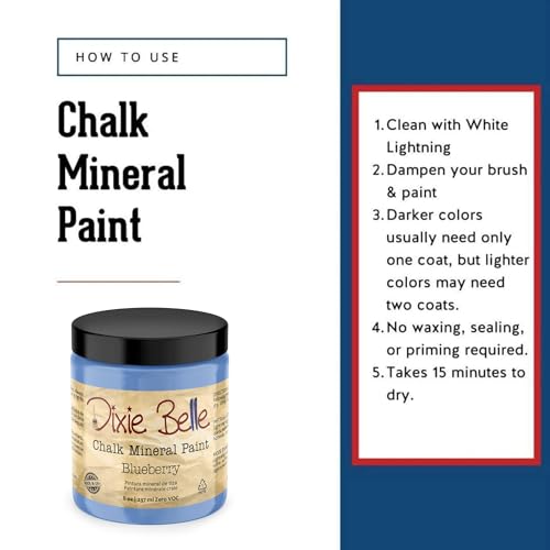 Dixie Belle Paint Company Chalk Mineral Paint - Blueberry (4oz) - color: Blueberry, size: 4 Fl Oz (Pack of 1)