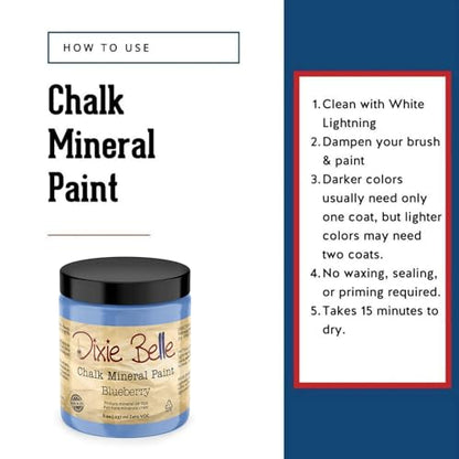 Dixie Belle Paint Company Chalk Mineral Paint - Blueberry (4oz) - color: Blueberry, size: 4 Fl Oz (Pack of 1)