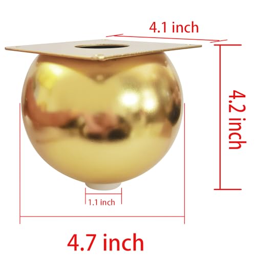 Golden Furniture Legs Round Metal Bun Feet Heavy-Duty Cabinets/Tables/Chairs/Sofa Feet, with Rubber Base Set of 4 (4.1 inch Large) - size: 4.1 inch Large