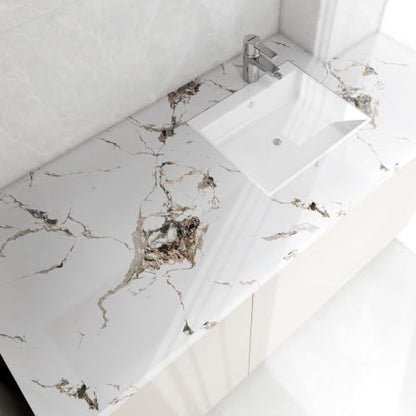 White Marble Contact Paper for Countertops 15.7"x118" - color: White, size: 15.7" x 118"