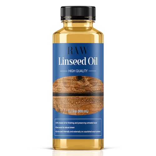 Raw Linseed Oil for Wood Protection - Refreshes Wood Naturally - 7.1 oz - color: Yellow
