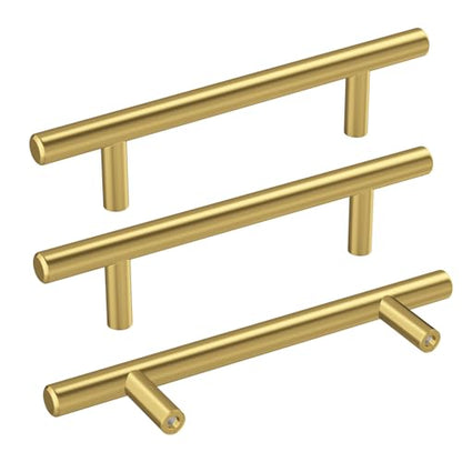 Haidms 20 Pack 3-3/4 Inch Gold Cabinet Handles Brass Kitchen Pulls - size: 3-3/4" Hole Center