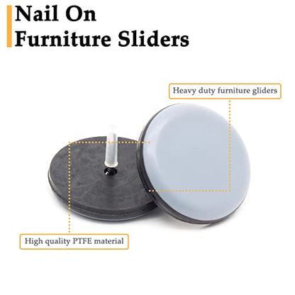 16Pcs 1-1/2 Inch Nail On Furniture Sliders