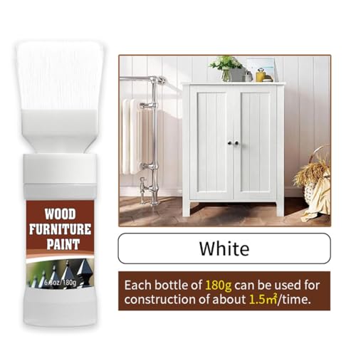 White Touch-Up Paint With Brush for Wood,Furniture,Cabinets,Metal - color: White