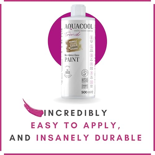 Aquacool Trend MAC All-in-One Furniture Paint – No Sanding No Primer, Chalk Paint for Cabinets, Wood, Tile & Countertops | Self-Leveling Matte | 16.9 fl oz, 53 sq ft| 7047 Telegray 4 - color: RAL 7047 Telegray 4
