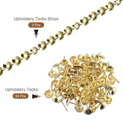 uxcell 3Pcs Upholstery Tacks Strips Nail Trims 1Meter 11mm Gold - color: Gold