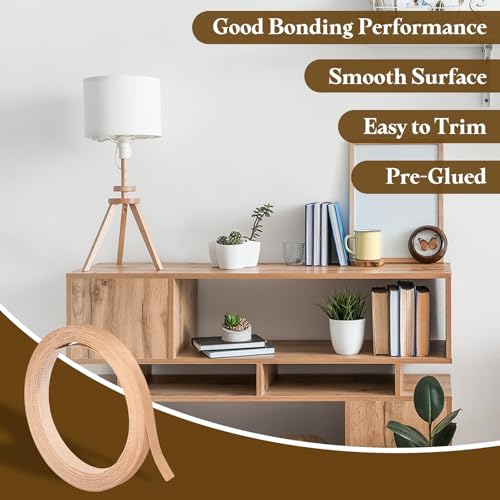 uxcell 1/2" x13ft Wood Veneer Edge Banding Pre-Glued Cherry Wood Strips - color: Cherry Wood, size: 1/2 Inch x 13ft